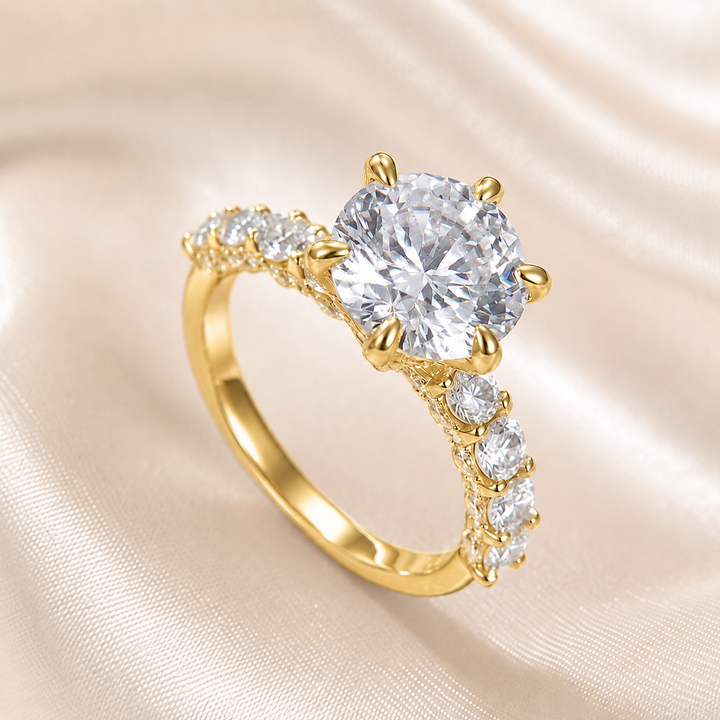 Aurora Six-Prong Moissanite Ring