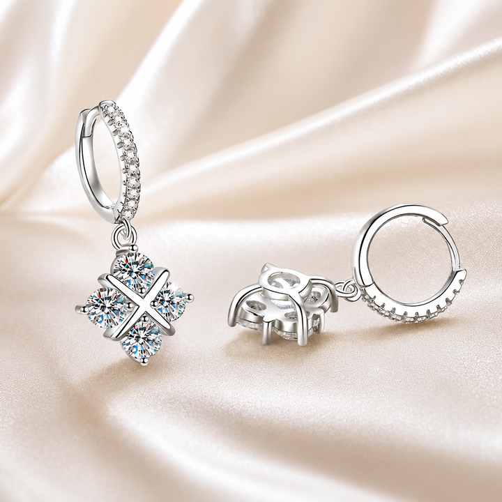 Classic Crossed Moissanite Earrings
