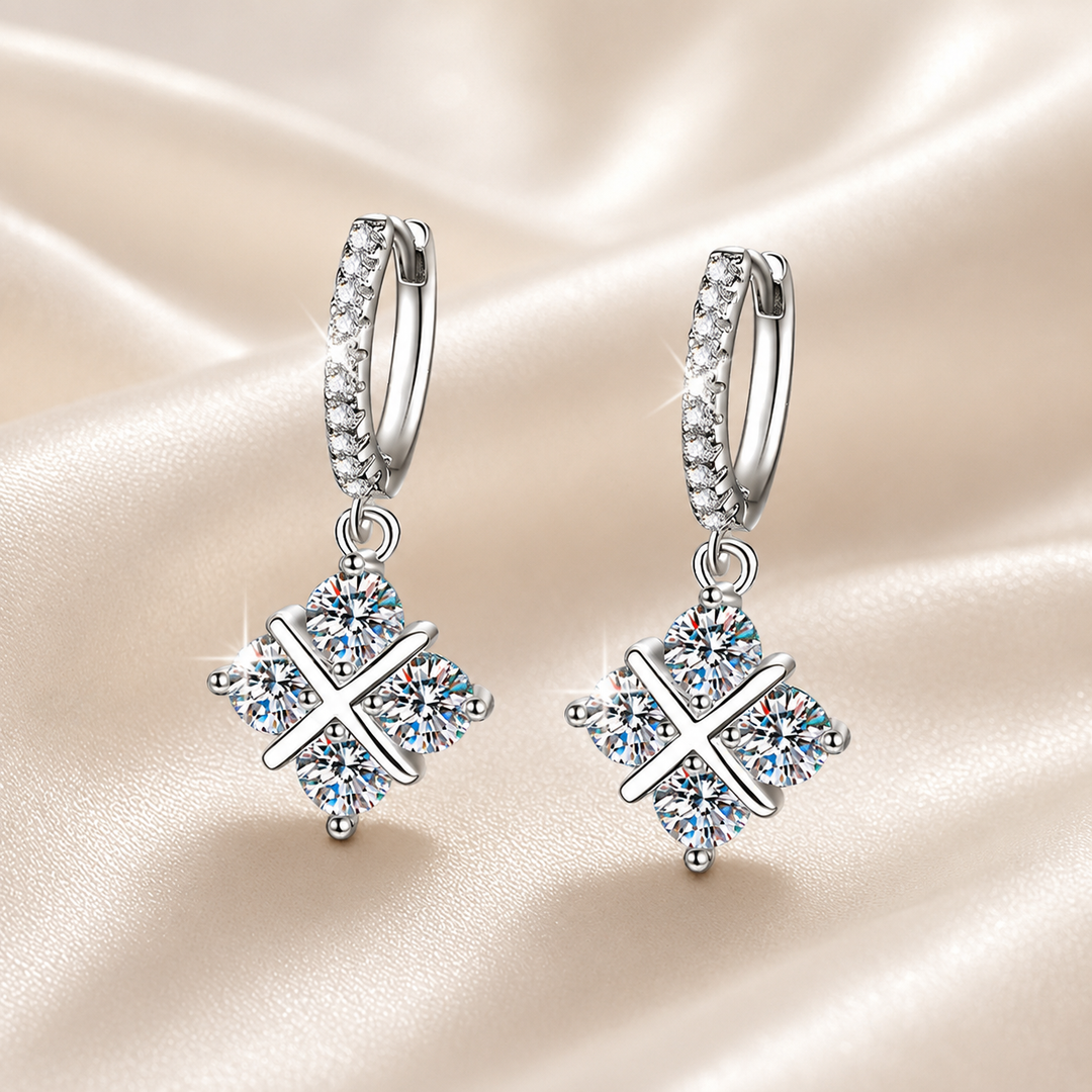 Classic Crossed Moissanite Earrings
