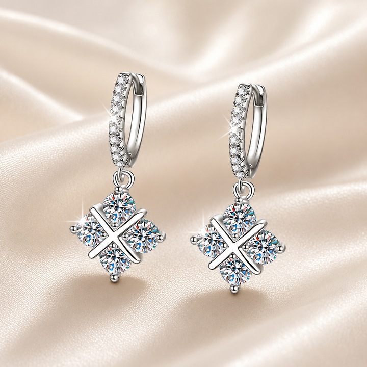 Classic Crossed Moissanite Earrings