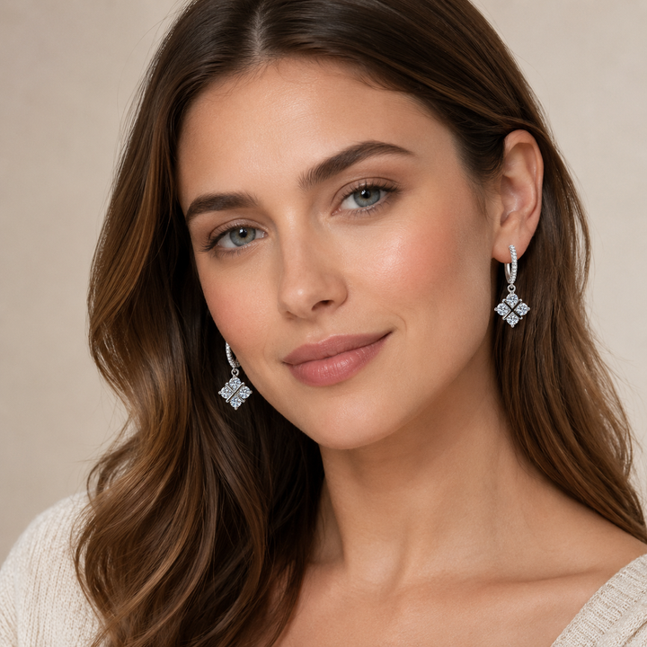 Classic Crossed Moissanite Earrings