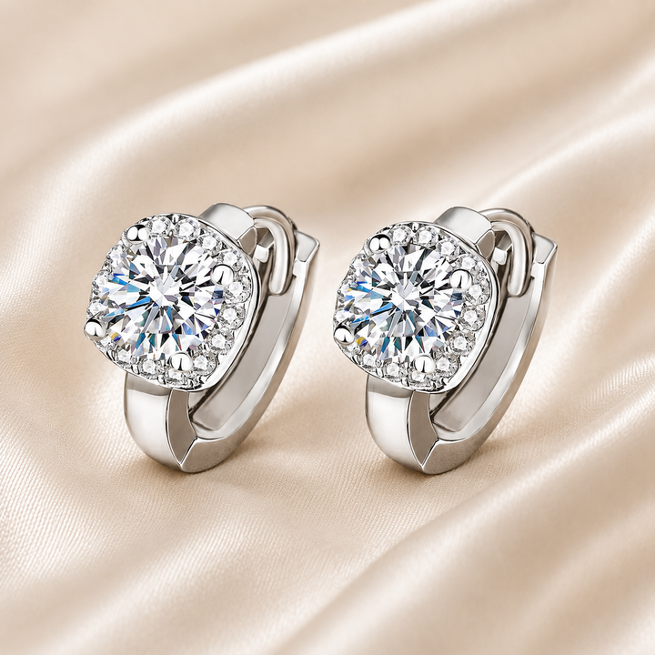 Square Wrap Moissanite Hoop Earrings