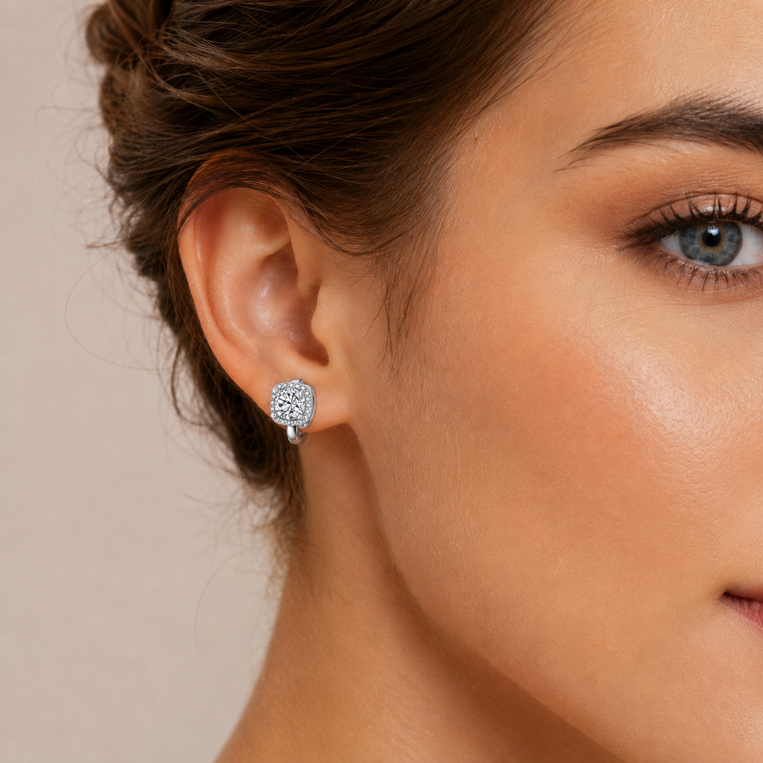 Square Wrap Moissanite Hoop Earrings