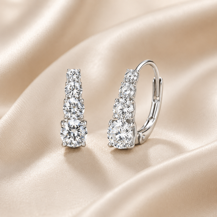 Graduated Moissanite Huggie Earrings