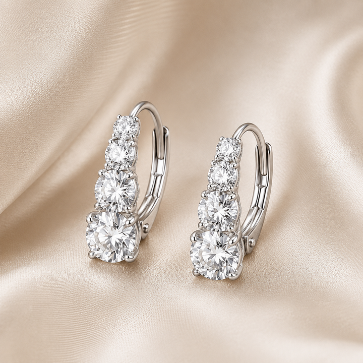 Graduated Moissanite Huggie Earrings
