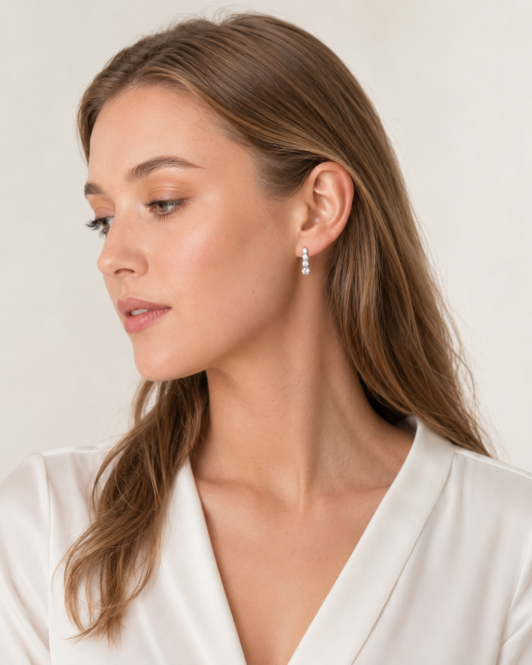 Graduated Moissanite Huggie Earrings