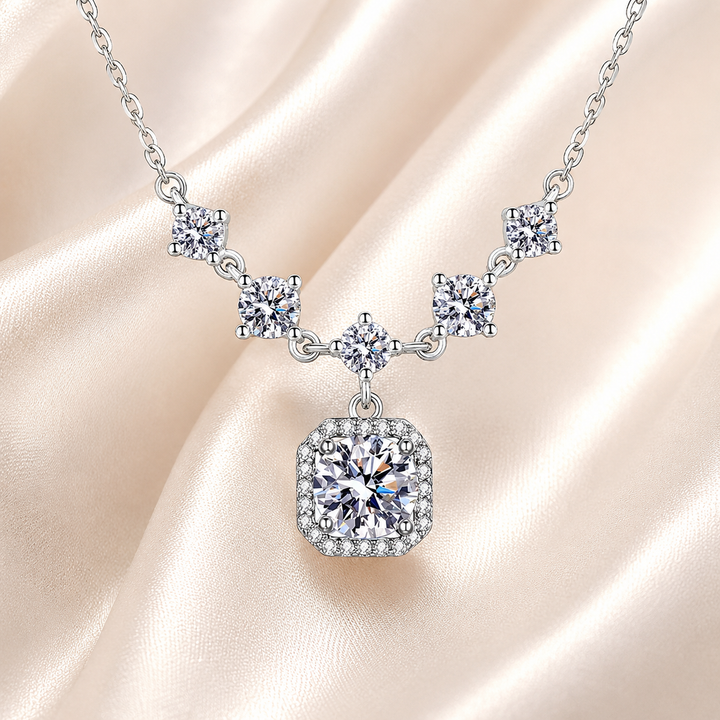 Sugar Cube Moissanite Necklace