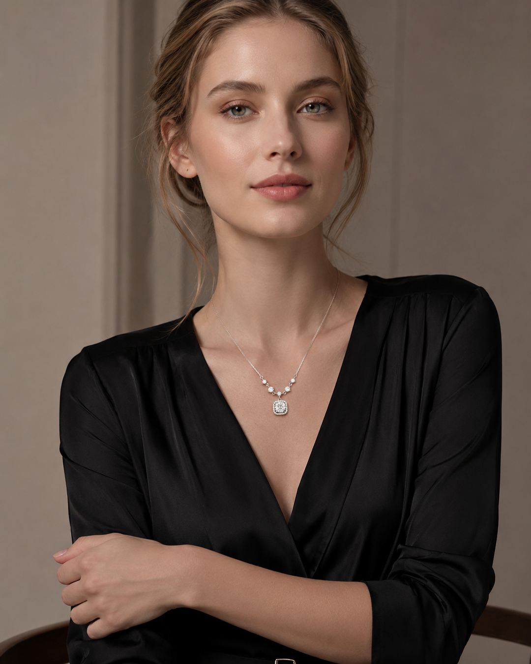 Sugar Cube Moissanite Necklace