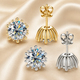 Sunburst Crown Moissanite Stud Earrings