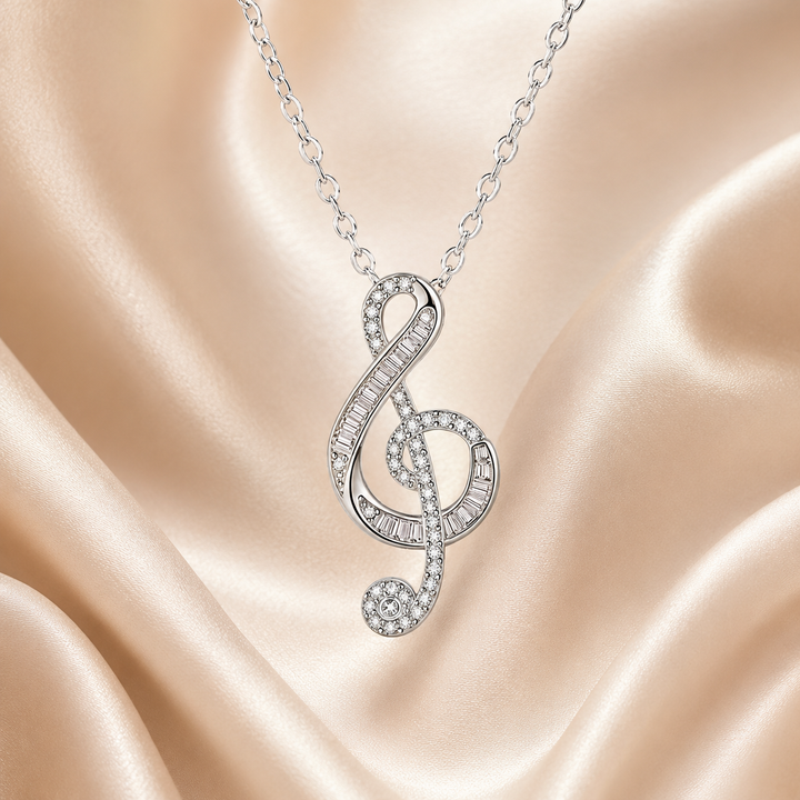 Treble Clef Moissanite Necklace