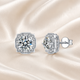 Petal-Edge Halo Moissanite Stud Earrings