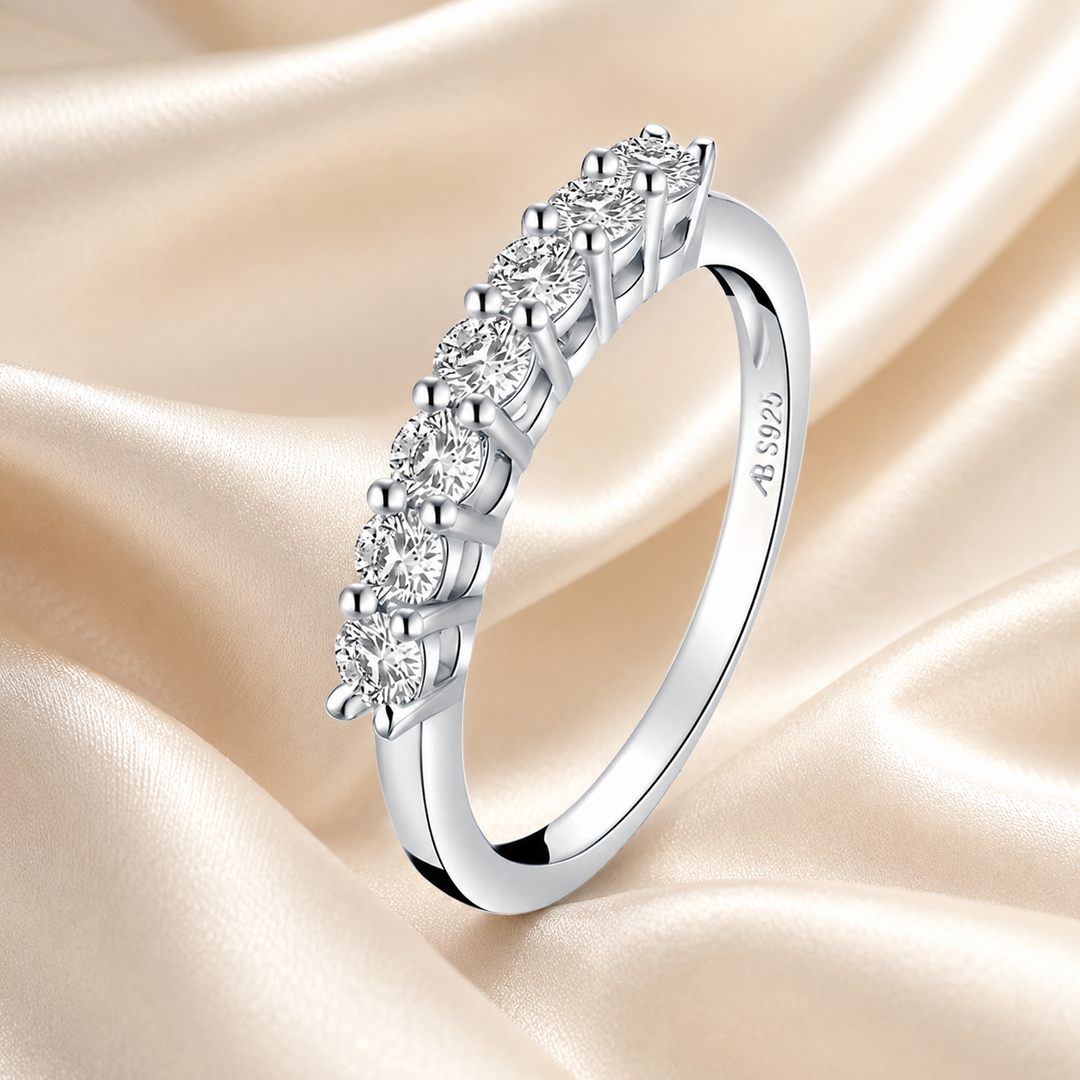 Seven-Stone Moissanite Band
