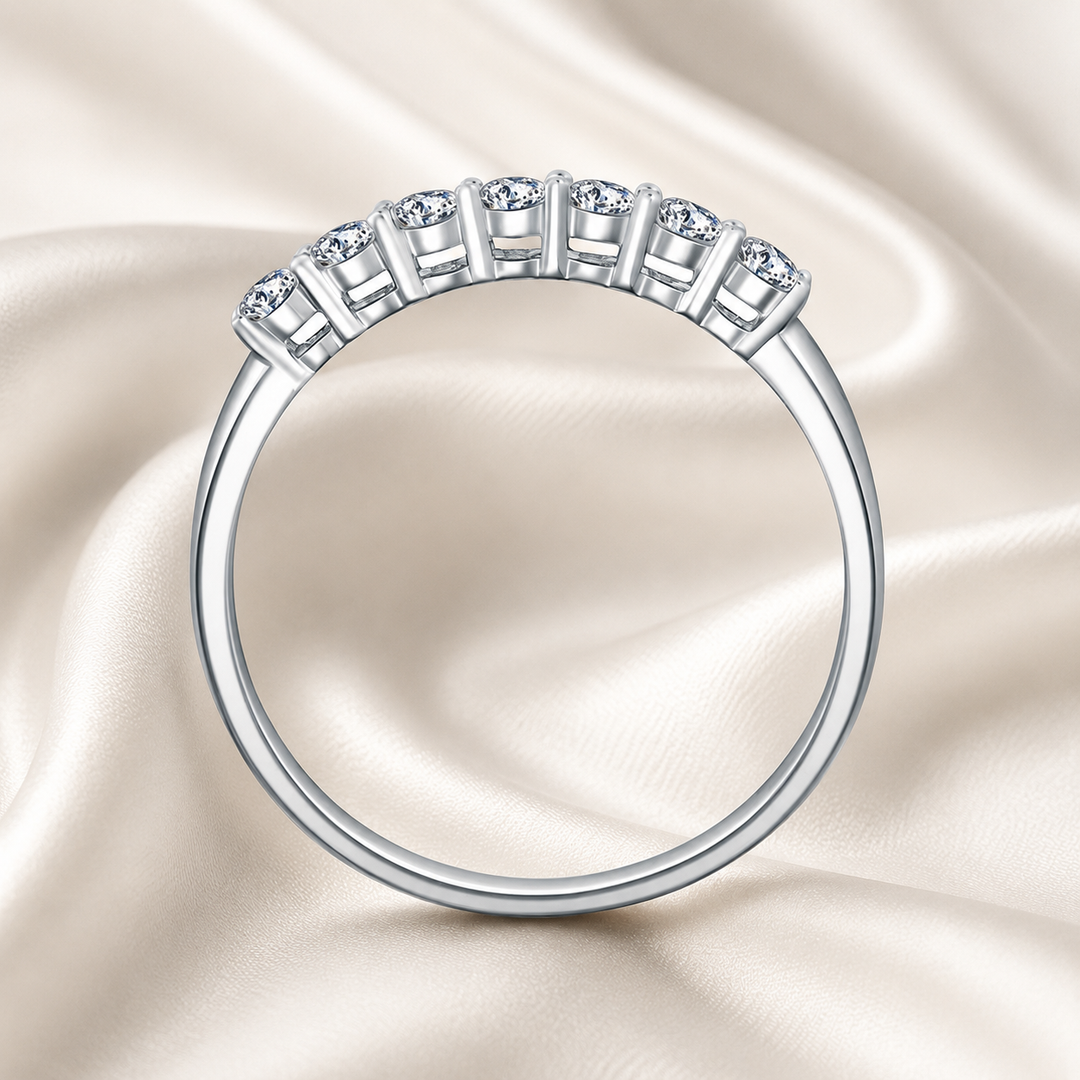 Seven-Stone Moissanite Band