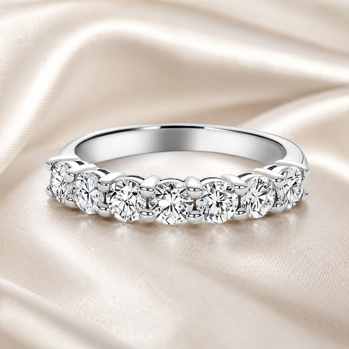 Seven-Stone Moissanite Band