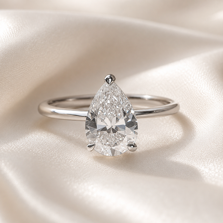 Pear-Cut Moissanite Ring