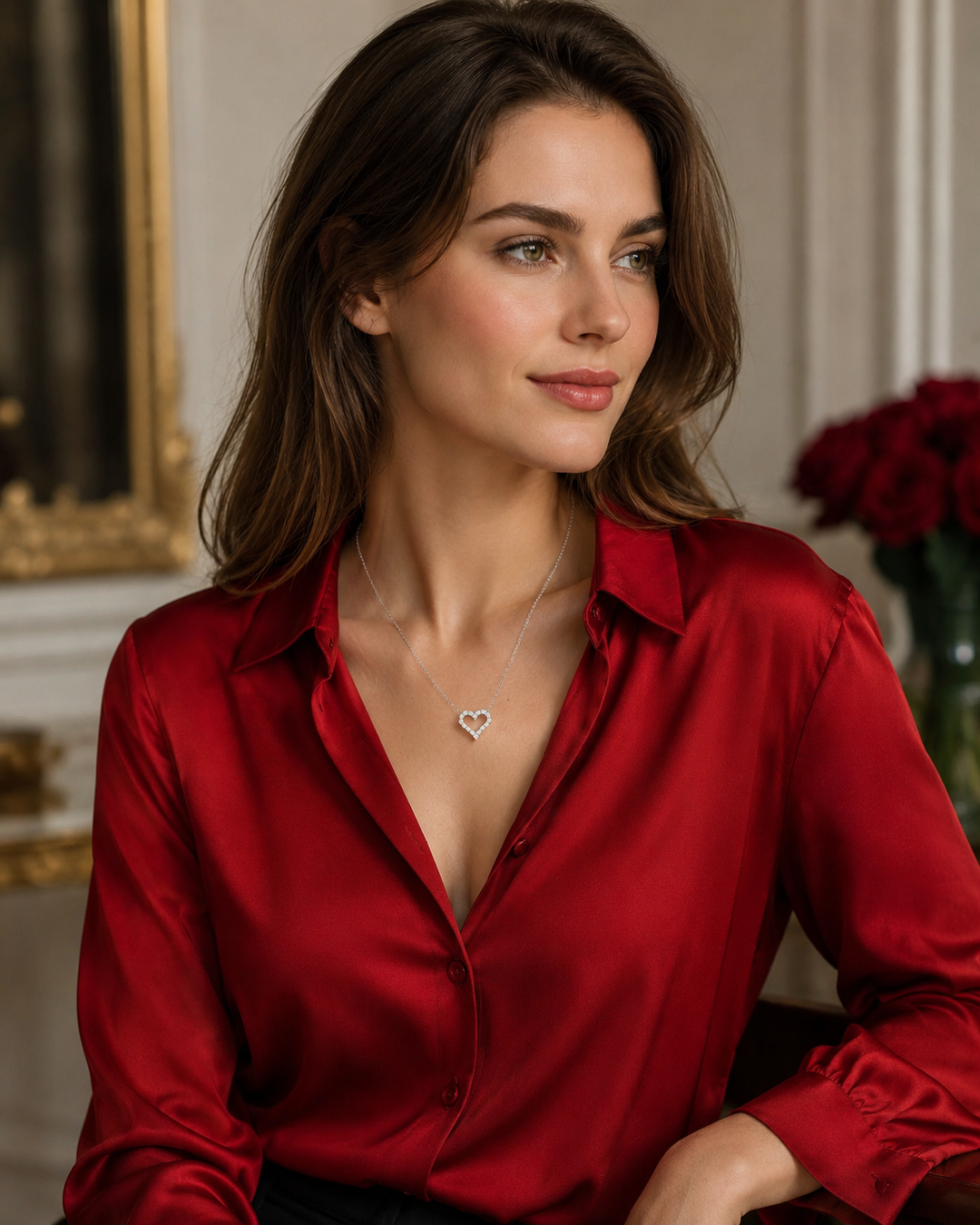 Heart Halo Moissanite Necklace