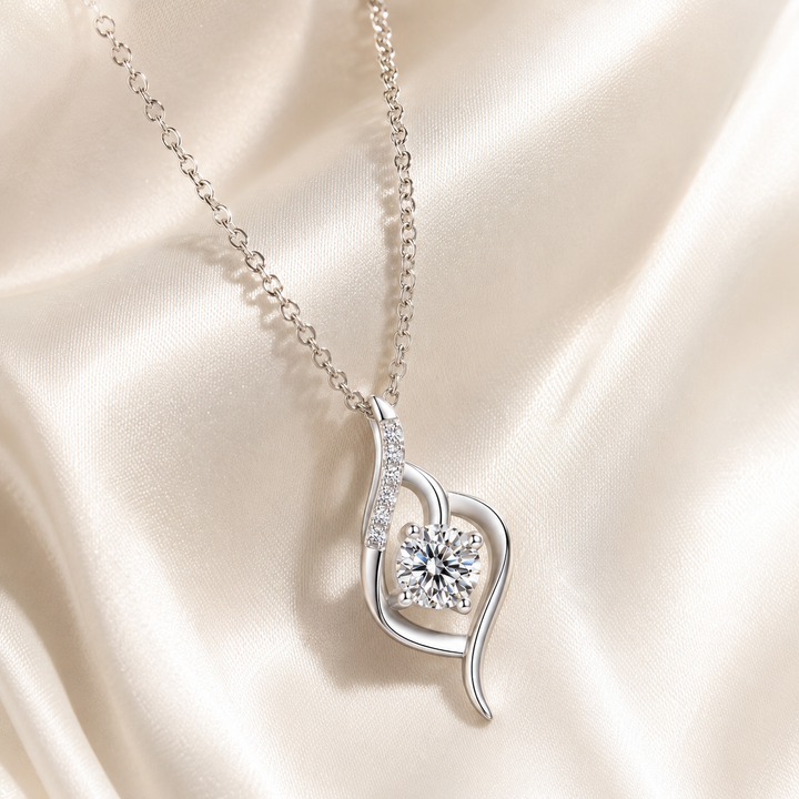 Moissanite Swirl Pendant Necklace