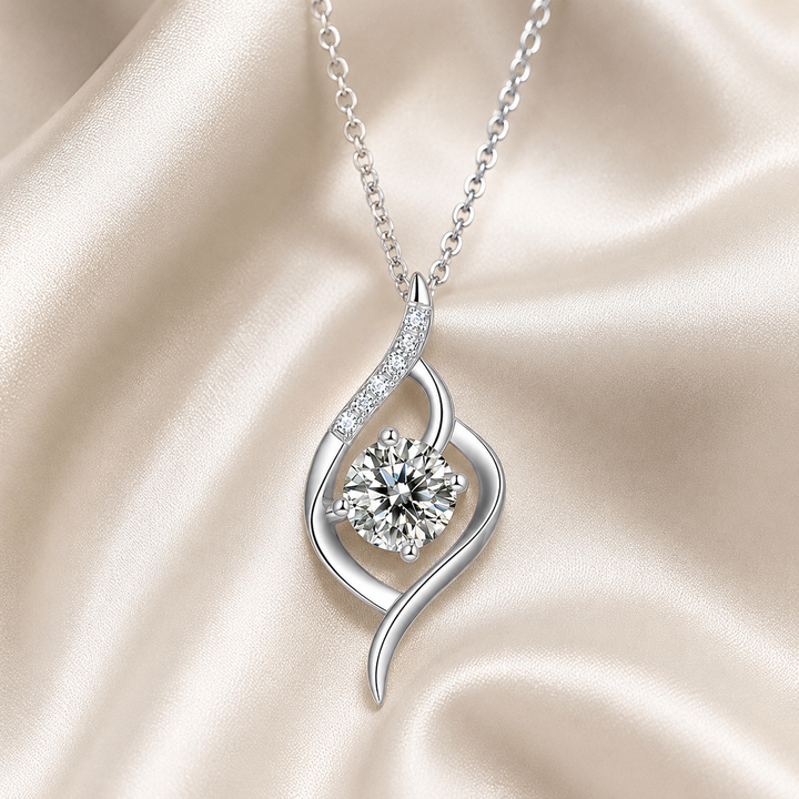 Moissanite Swirl Pendant Necklace