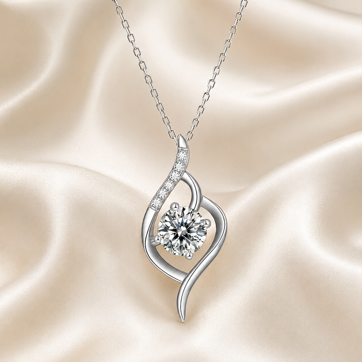 Moissanite Swirl Pendant Necklace