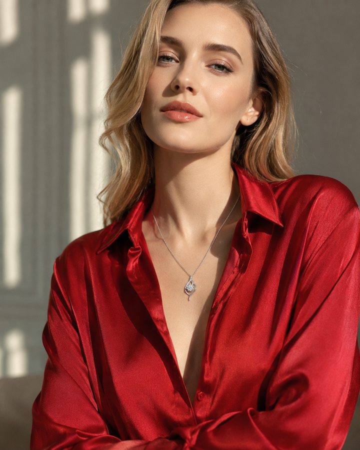Moissanite Swirl Pendant Necklace