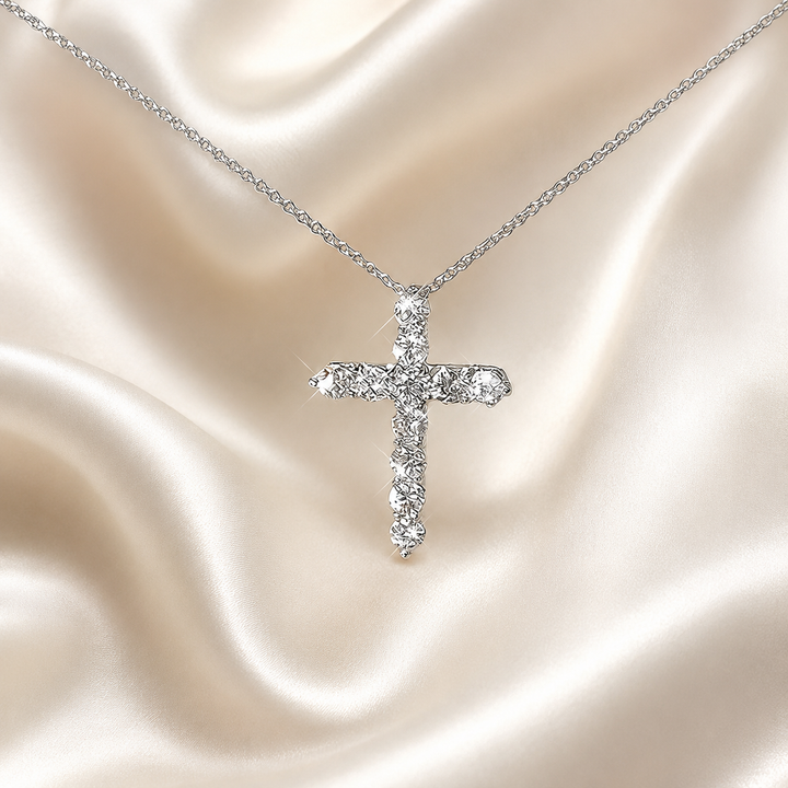 Moissanite Cross Pendant Necklace