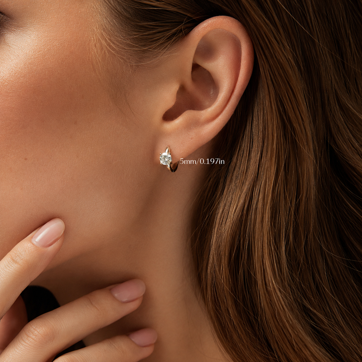 Moissanite Huggie Earrings