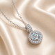 Halo Moissanite Pendant Necklace