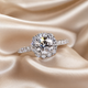 Round Moissanite Halo Engagement Ring