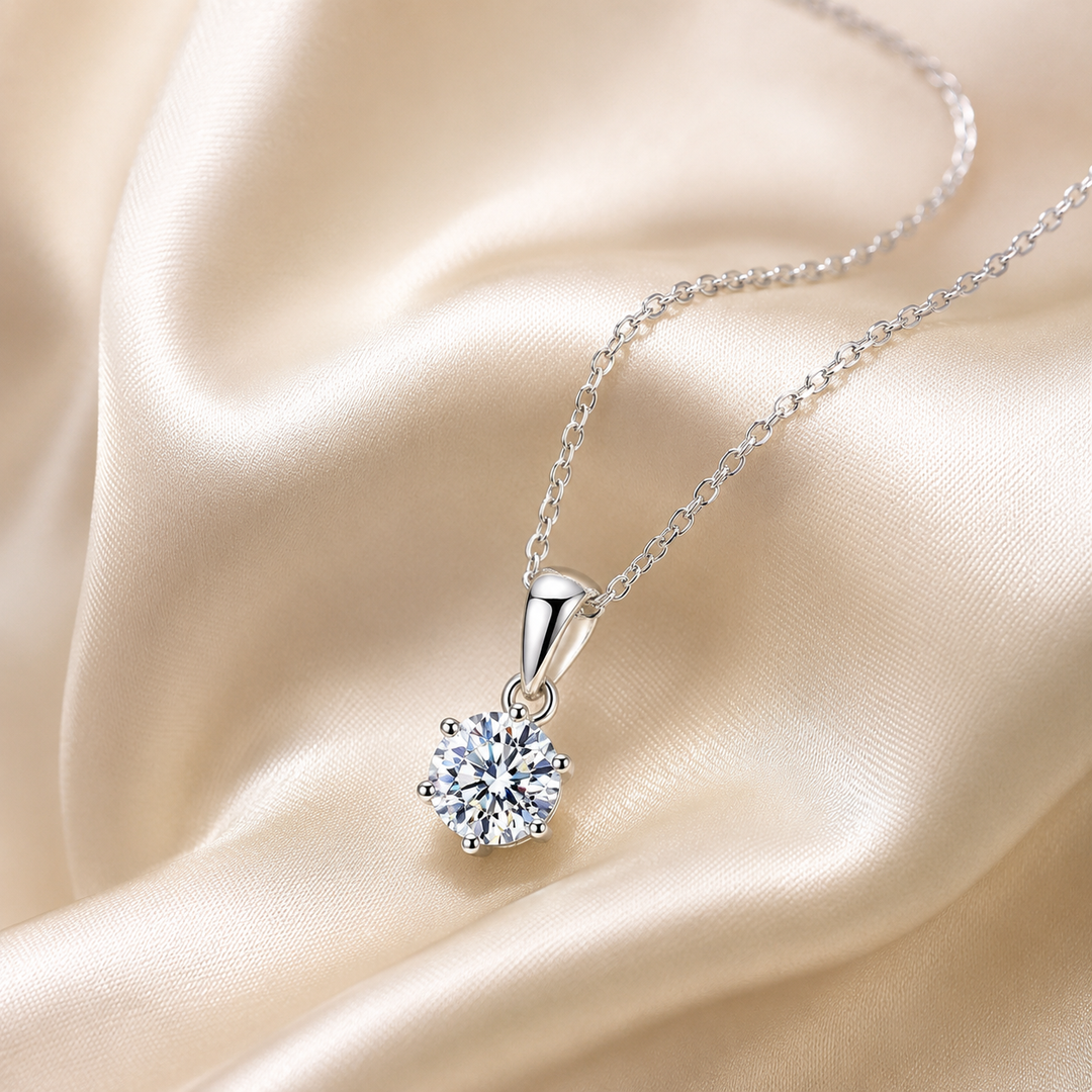 Classic Solitaire Moissanite Necklace