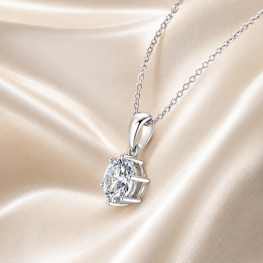 Classic Solitaire Moissanite Necklace