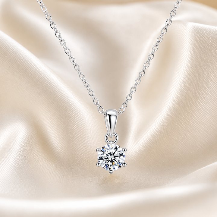 Classic Solitaire Moissanite Necklace
