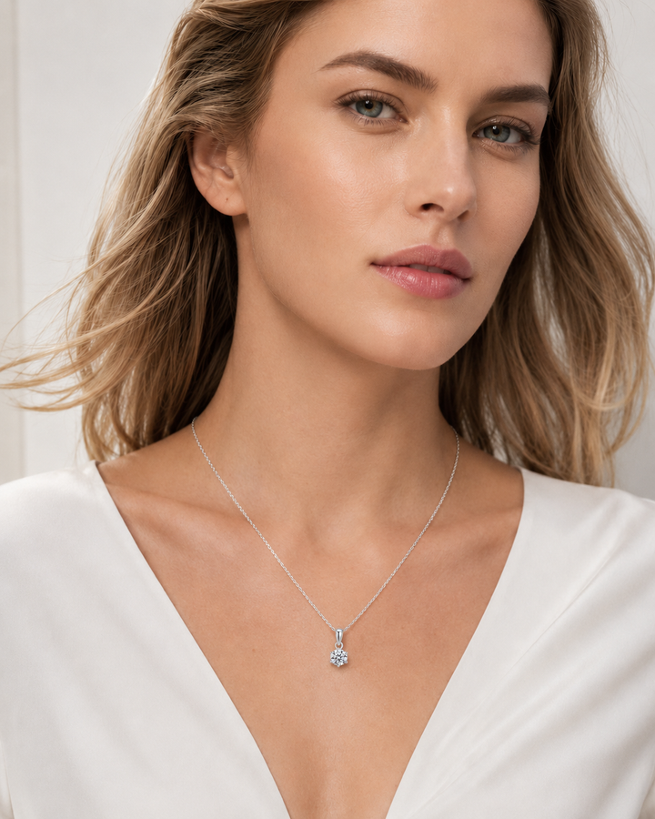 Classic Solitaire Moissanite Necklace