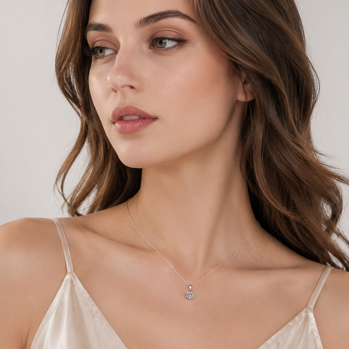 Classic Solitaire Moissanite Necklace