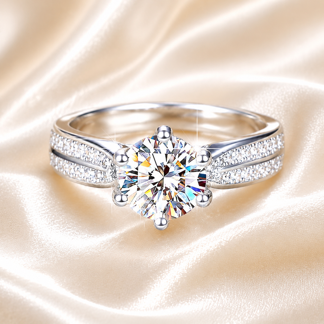 Eternal Pavé Solitaire Moissanite Ring