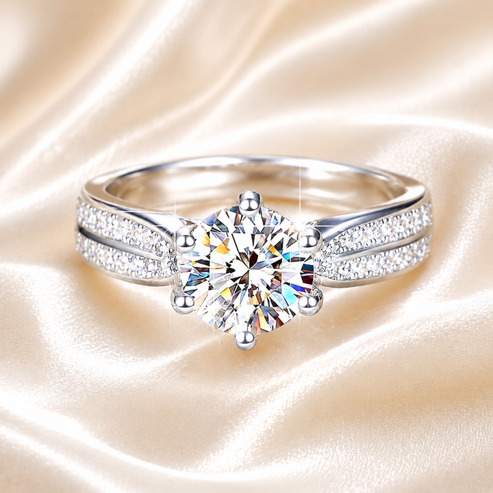 Eternal Pavé Solitaire Moissanite Ring