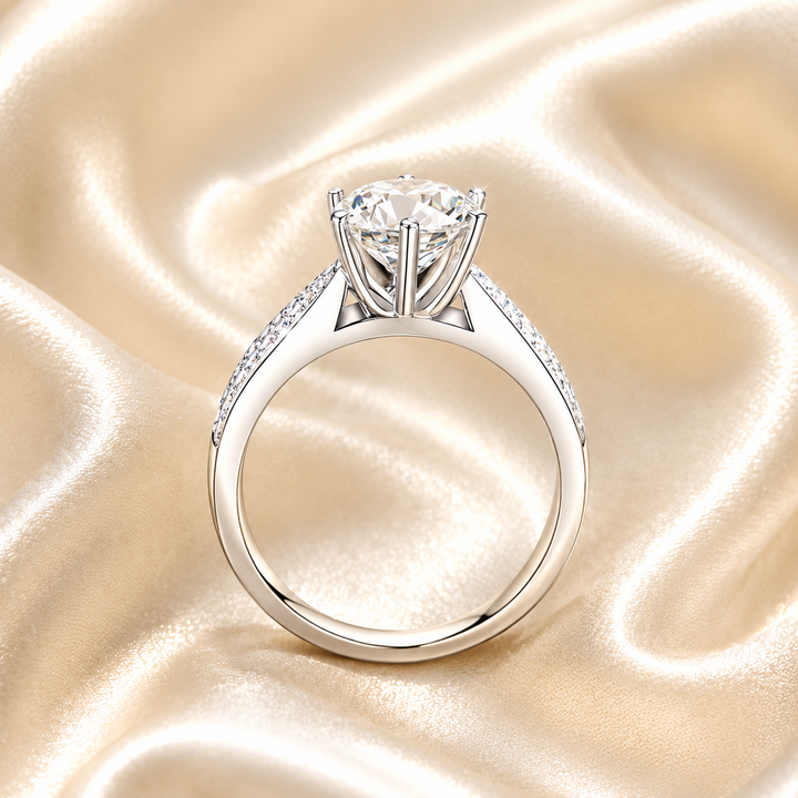 Eternal Pavé Solitaire Moissanite Ring