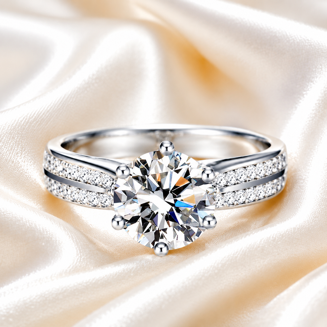 Eternal Pavé Solitaire Moissanite Ring