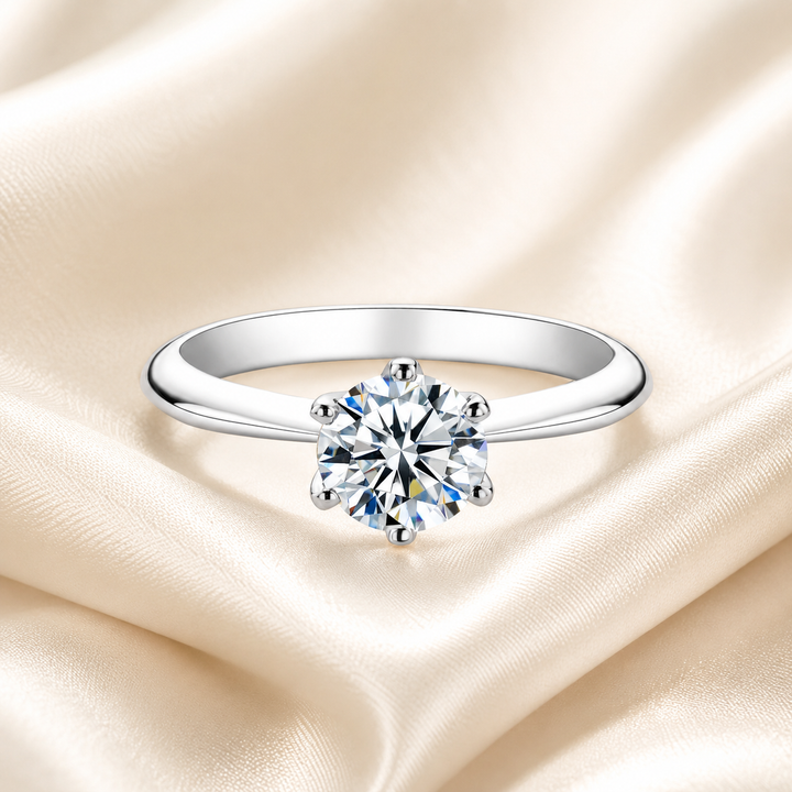 Round Cut Moissanite Solitaire Ring