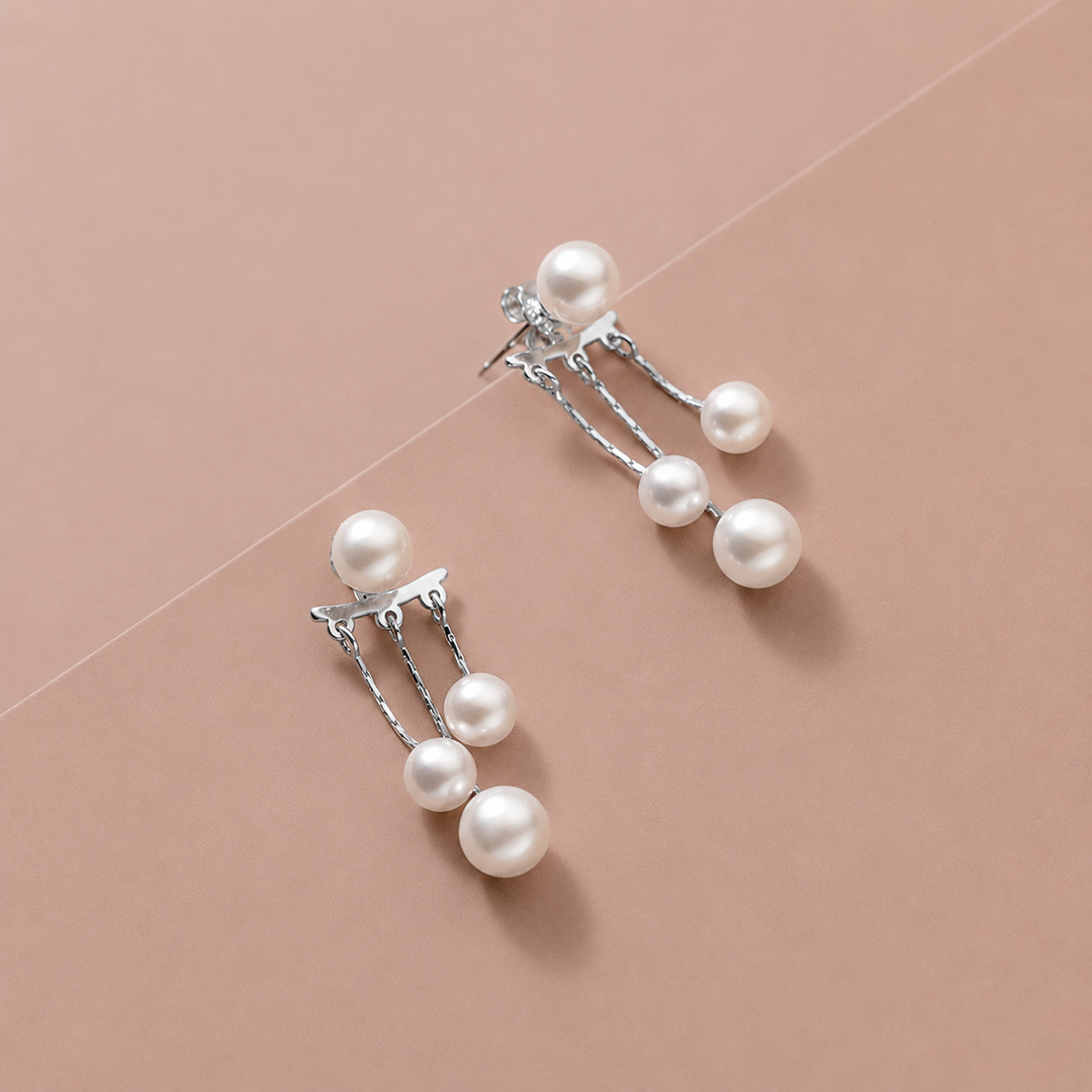 Pearl Tassel Drop Earrings