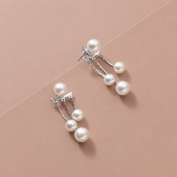 Pearl Tassel Drop Earrings