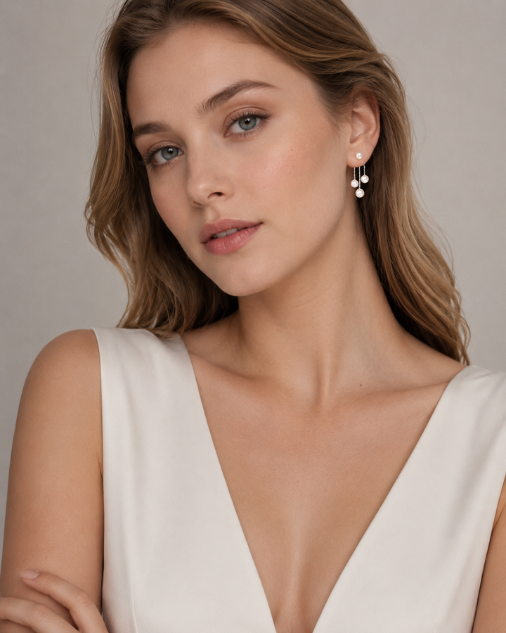 Pearl Tassel Drop Earrings