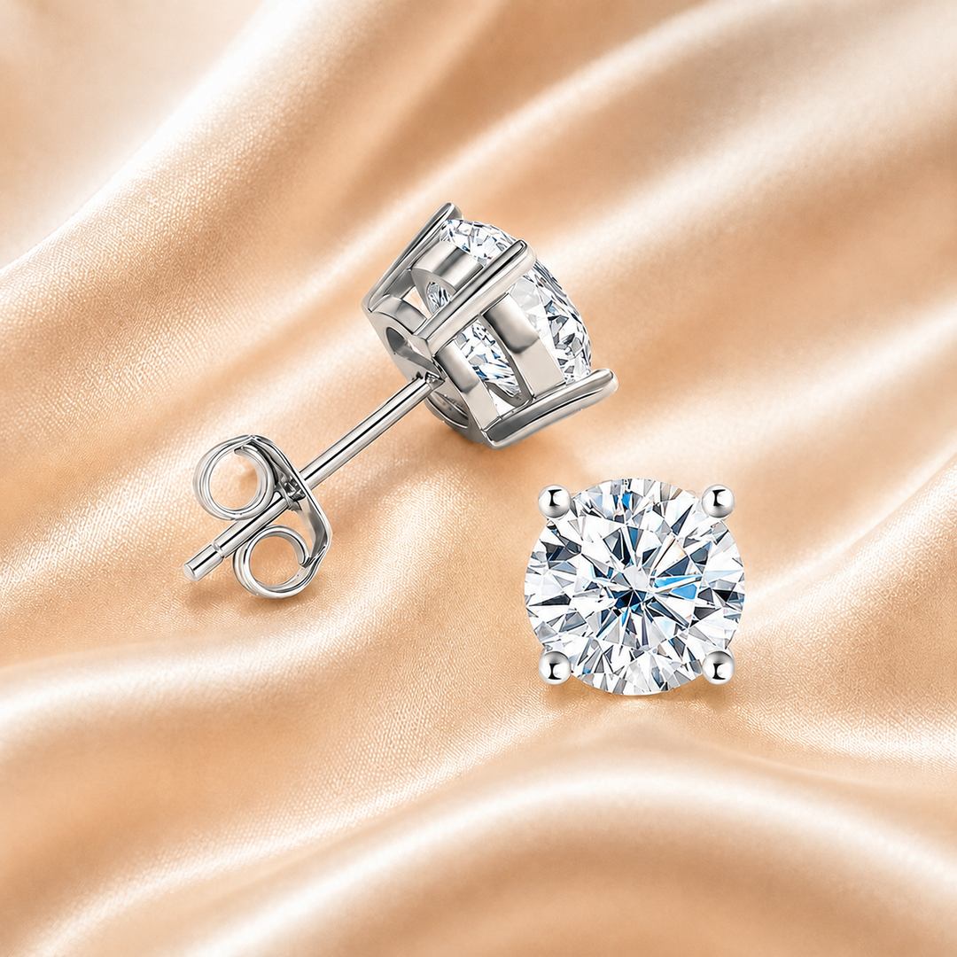 Classic 4-Prong Moissanite Stud Earrings