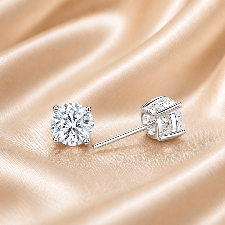 Classic 4-Prong Moissanite Stud Earrings