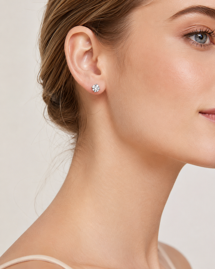 Classic 4-Prong Moissanite Stud Earrings