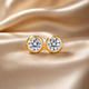 Bezel Moissanite Stud Earrings