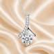 Asymmetric Sweep Pavé Moissanite Pendant Necklace