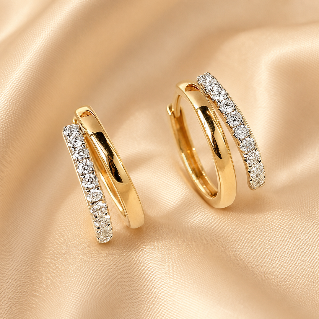 Eternal Sparkle Moissanite Huggie Earrings