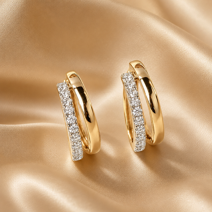 Eternal Sparkle Moissanite Huggie Earrings