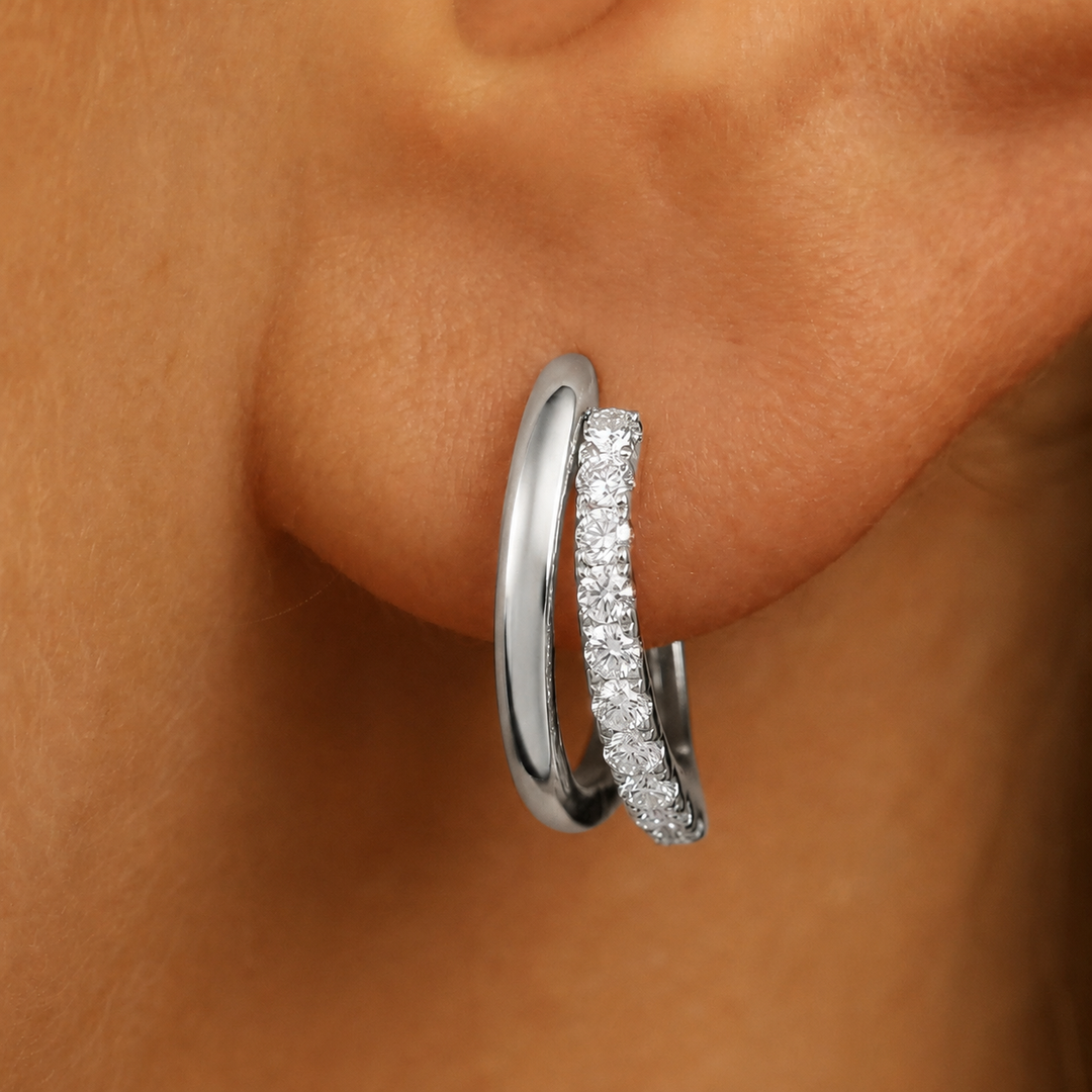 Eternal Sparkle Moissanite Huggie Earrings