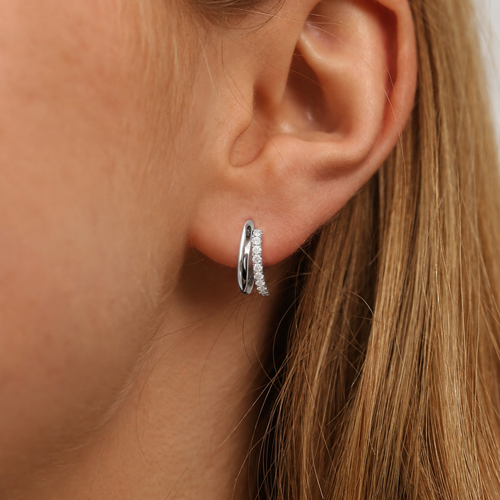 Eternal Sparkle Moissanite Huggie Earrings